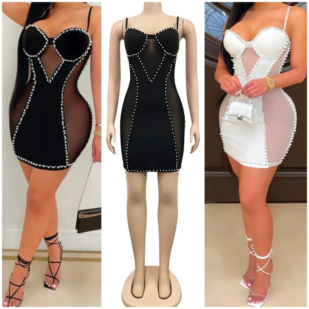 Sexy mini Dress new size S,M, L available strech BLACK AND WHITE COLOR available